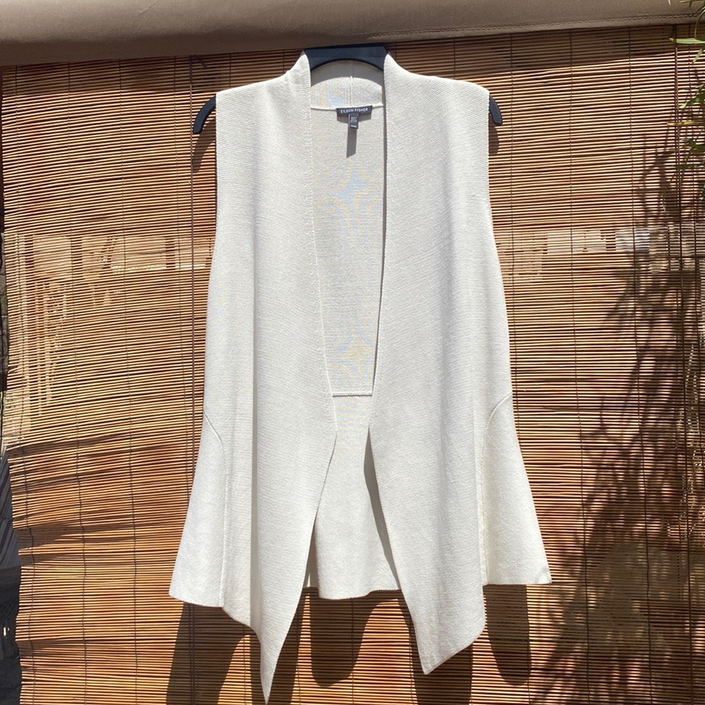 Eileen Fisher Cream, Luxurious, Knitted, Vest.